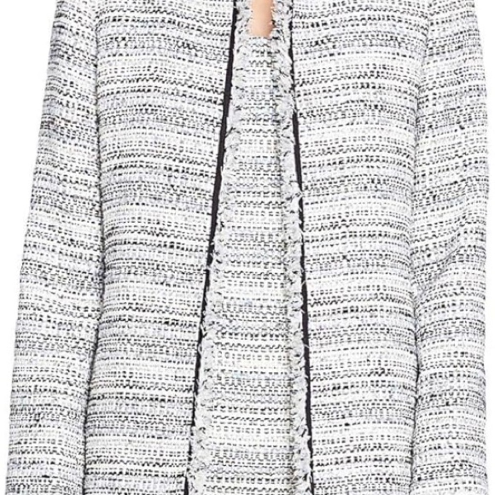 Tahari Black and White Blazer with Textured Tweed Design